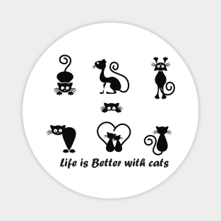 LIFE IS BETTER WITH CATS/ CATS LOVER/ GIFT Magnet